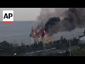 Fire rips through building in odesa ukraine after russian missile strike