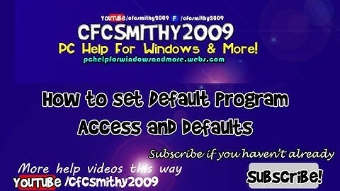 How to set Default Program Access and Defaults in Windows XP