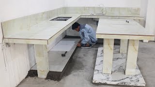 Ideas Design & Building Kitchen Table Concrete Super Bearing With Ceramic Tiles Modern