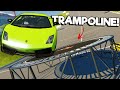 I Launched a LAMBORGHINI into a MASSIVE TRAMPOLINE! - BeamNG Gameplay & Crashes