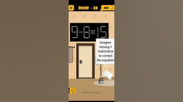 #Escape room: The 4 digit Code door 32 equation 9-8=15 with match sticks