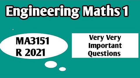 Engineering Maths 1|Ma3151|R21|Anna University|1st|Semester|Important Questions|Vincent Maths|