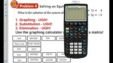 Alg2 Solving Systems with Three Variables Using a Matrix Video old 3 5, 3 6, new 1 6