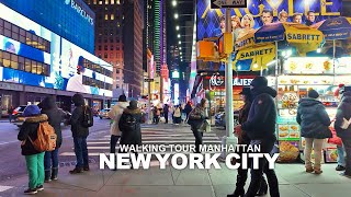 [4K] NEW YORK CITY - Manhattan Winter Season, 8th Avenue and 7th Avenue, Travel, USA