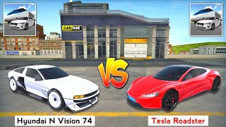 3D Driving Class - Hyundai N Vision 74 vs Tesla Roadster - Who is Best? | Full Comparison screenshot 4