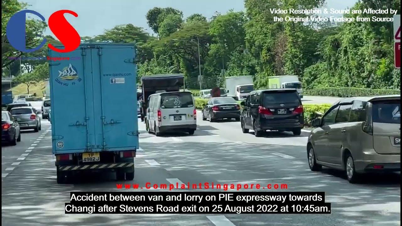 Accident Between Van And Lorry On PIE Expressway Towards Changi After