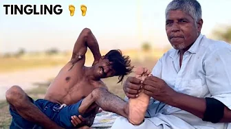 ASMR GREATEST FEET TICKLISH MASSAGE MEN EVER I SEE IN THE WORLD | FOOT REFLEXOLOGY | LEG MASSAGE