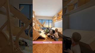 When brother and sister broke things father built a luxury bedroom | 3d animation #shorts #animation Resimi