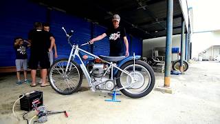 Restored motorcycle of the 60th years of ESO 500.