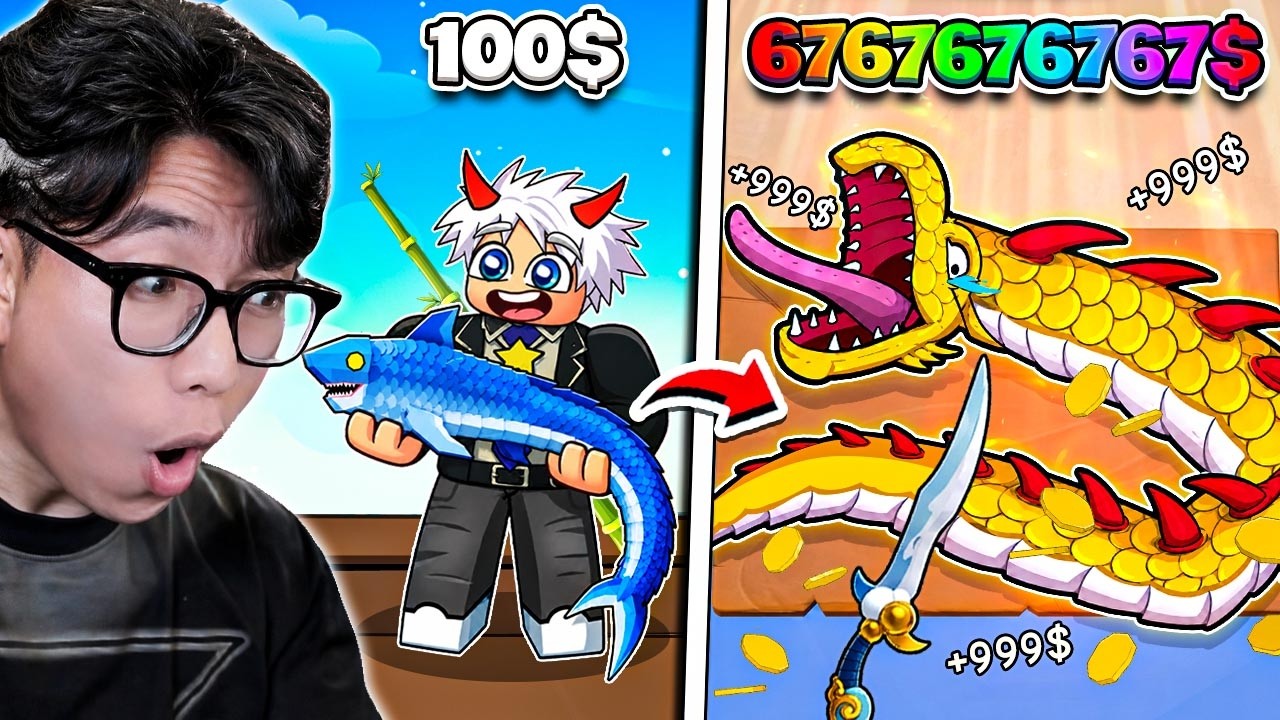 BI HUỲNH CẠO VẢY CÁ 1$ ĐẾN 99,676,366$ TRONG ROBLOX 🎣