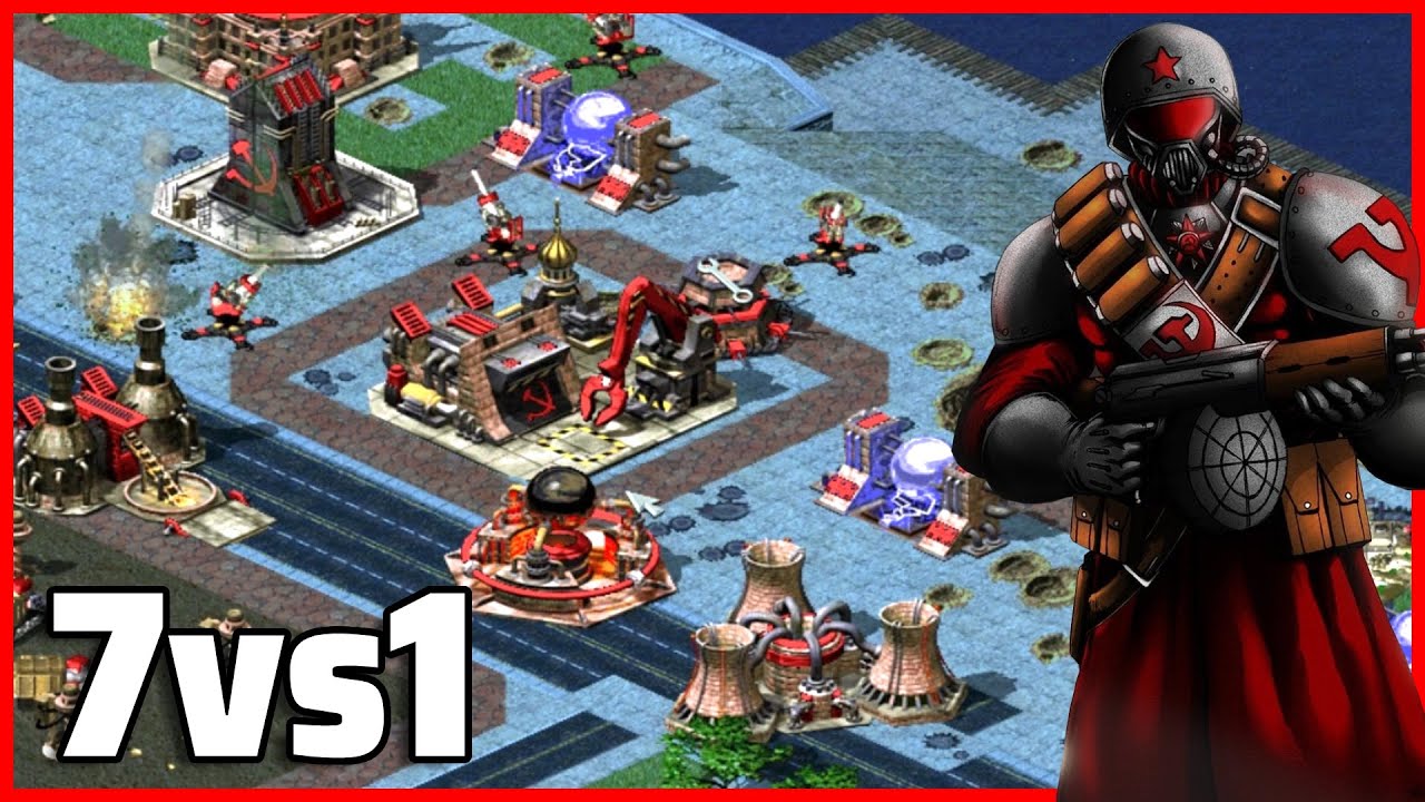 Red Alert 2 | Metallic Madness | (7 vs 1 + Superweapons) - YouTube