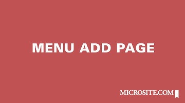 Microsite.com Digital Sales Rep Website Tutorial: Menu Add Page