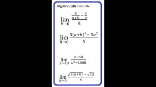 1.4#15, 10, 12, 11: Algebraically Calculate Limits