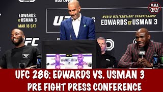 Full UFC 286: Pre Fight Press Conference Leon Edwards vs. Kamaru Usman 3