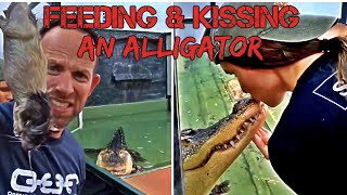 Do NOT Try This At Home! Feeding and Kissing an Alligator Named Darth Gator - Extremely Dangerous.