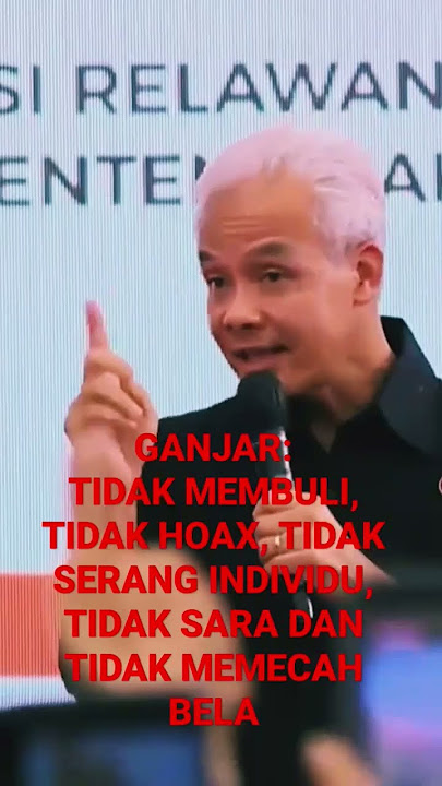 Pesan Ganjar! Jangan Serang Individu @ganjar