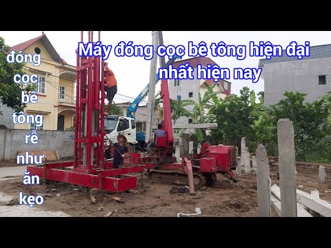 Video máy đóng cọc bê tông hiện đại nhất Việt Nam,ép cọc bê... - youtube