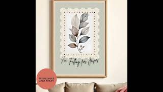 Christian Fall Leaf Wall Art Set of 3 | Boho Scripture Prints | Decorative Japandi Farmhouse Rustic