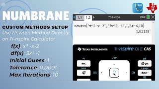 How to use Newton method on Ti-nspire directly using newton()