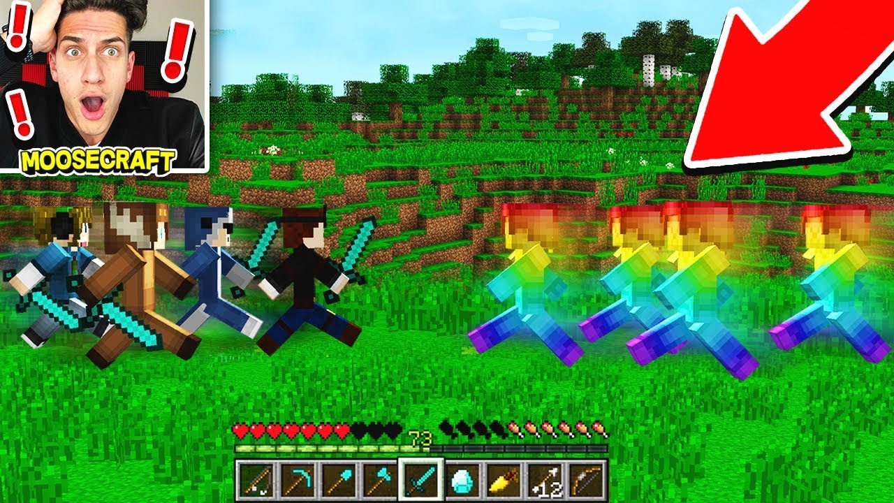 YOUTUBERS VS RAINBOW STEVE IN MINECRAFT! YouTube