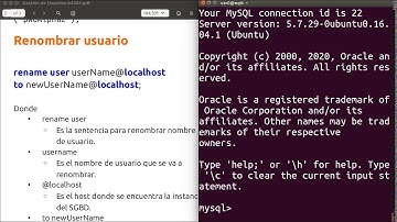 MySql Renombrar Usuario A8850F