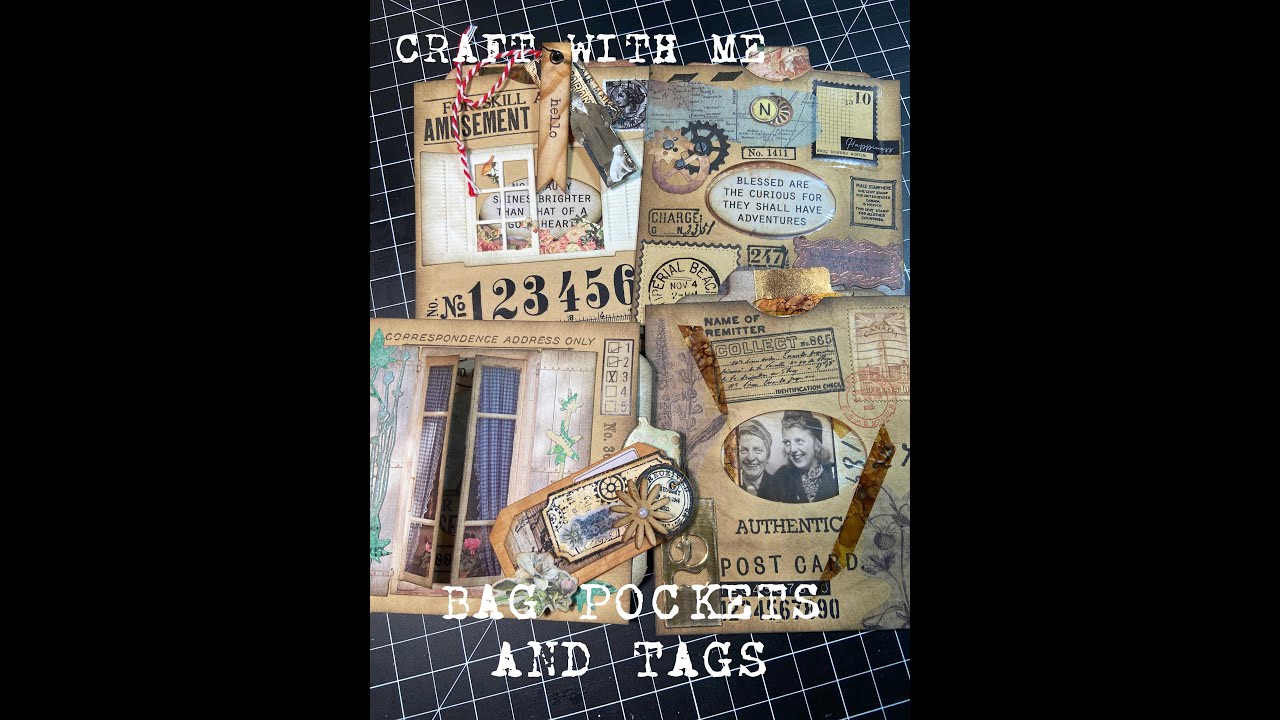 Craft With Me ~ Pockets From Bags and Tags EASY AND FUN - YouTube