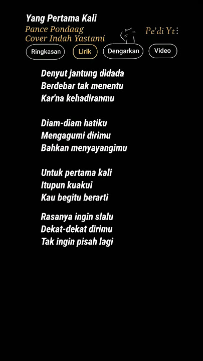 Lirik Lagu Yang Pertama Kali Cover Indah Yastami 🎧