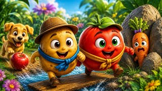 🥔 Potato & 🍅 Tomato Save the Crying Carrot! 🥕 | Heartwarming Kids Story #moralstories #cartoon 