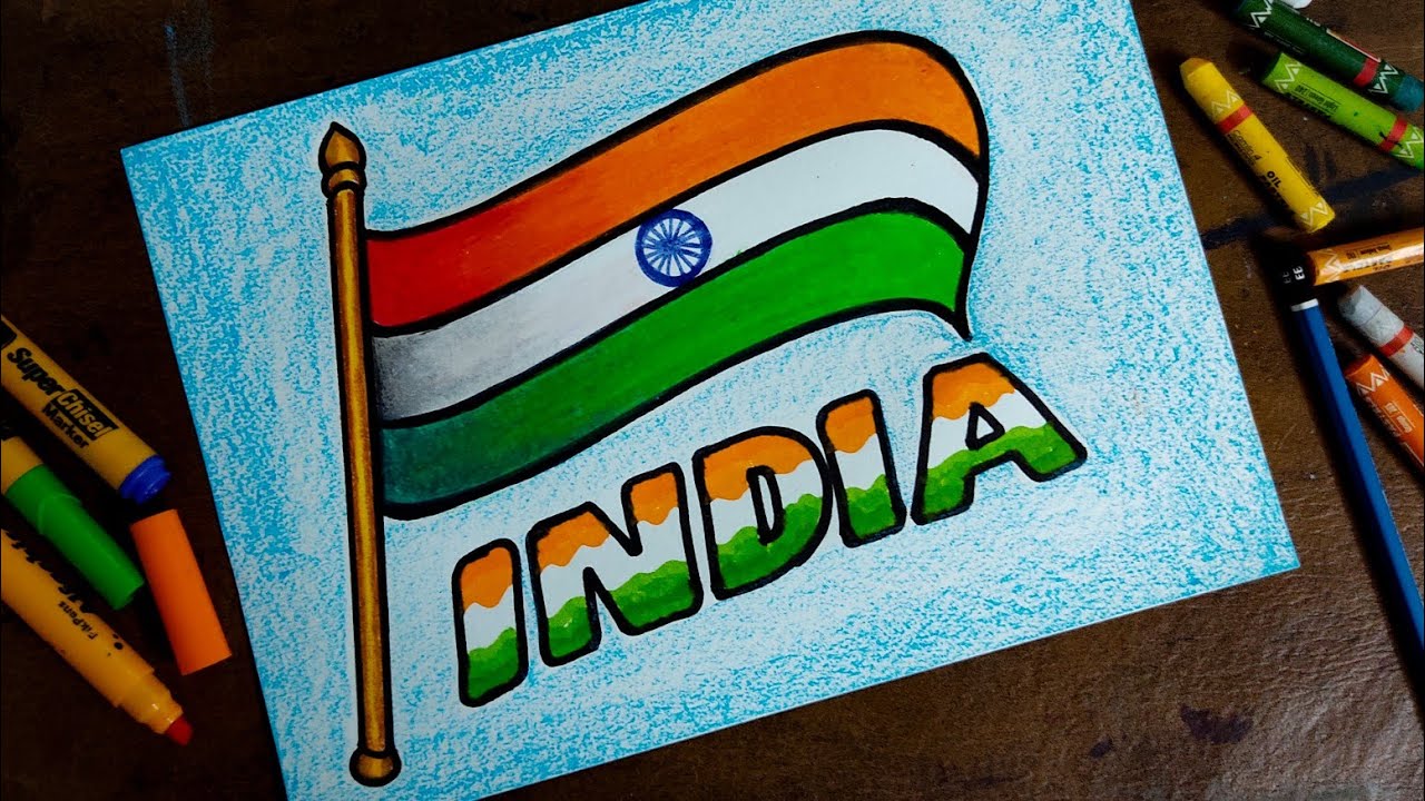 Hand draw watercolor women hand holding indian flag card background 9967731  Vector Art at Vecteezy