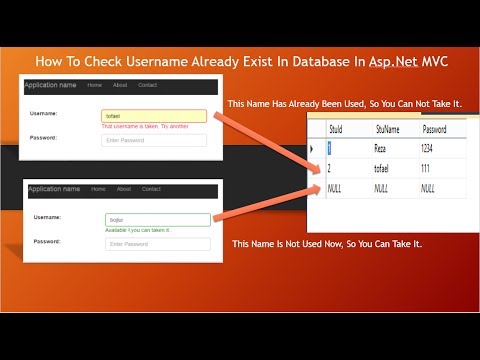 username ของ easy net คือ  Update 2022  How To Check Username Already Exist In Database In Asp.Net MVC | Jquery,Ajax