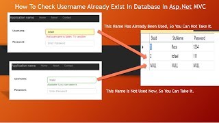 How To Check Username Already Exist In Database In Asp.Net MVC | Jquery,Ajax
