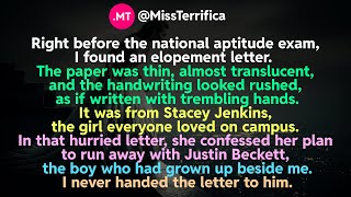 Right before the national aptitude exam I found an elopement letter