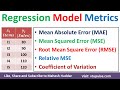 What are the Metrics used to Evaluate the performance of Regression Models in ML DM by Mahesh Huddar
