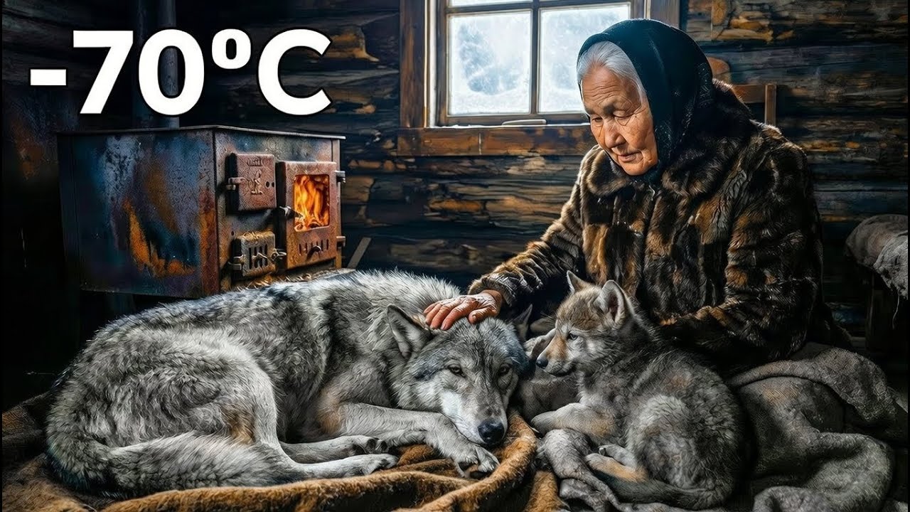 A 75-Year-Old Woman Saves Two Wild Wolves at -71°C | An Elderly Woman's Rescue at -71°C in Siberia🐺