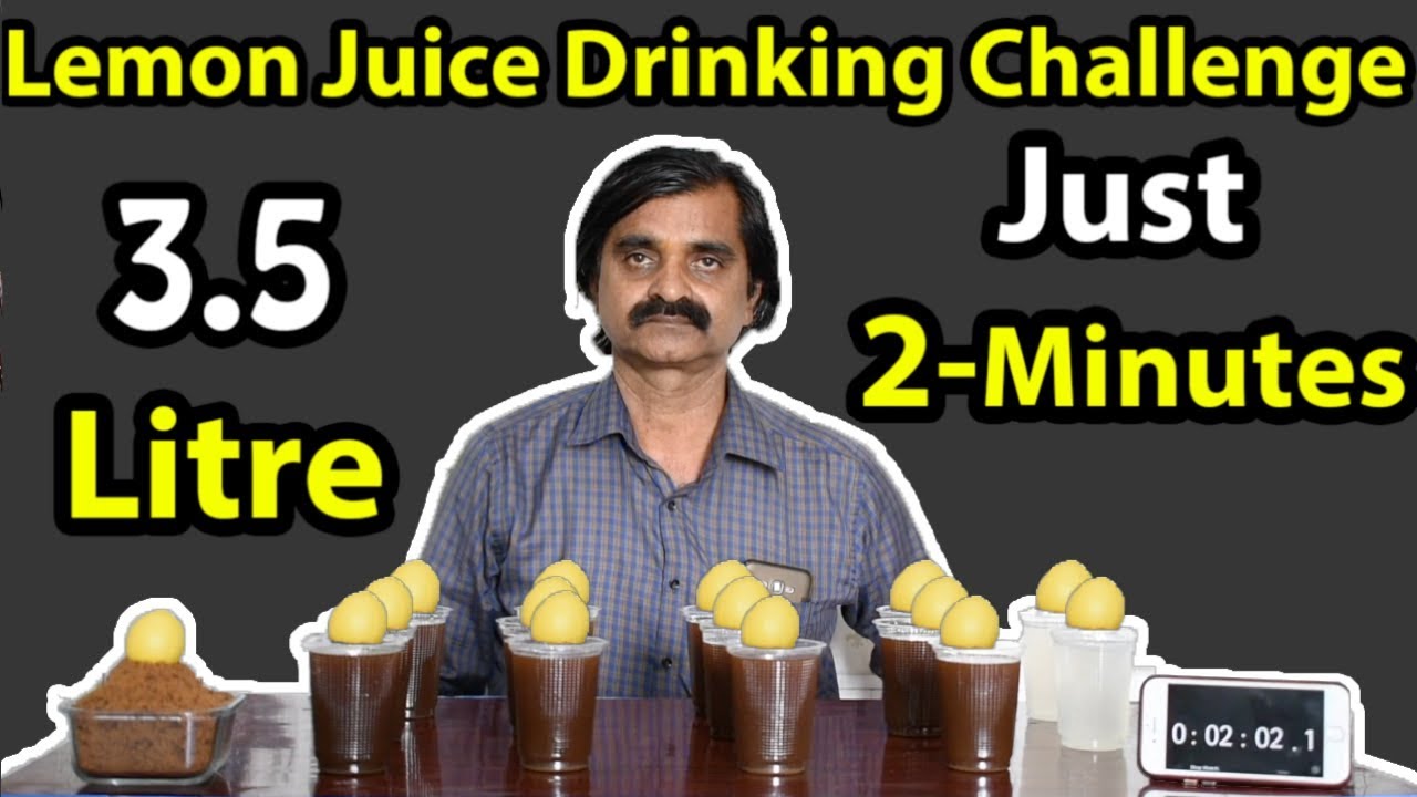 3.5 LITRES LEMON JUICE DRINKING CHALLENGE in 2 minutes Food Challenge