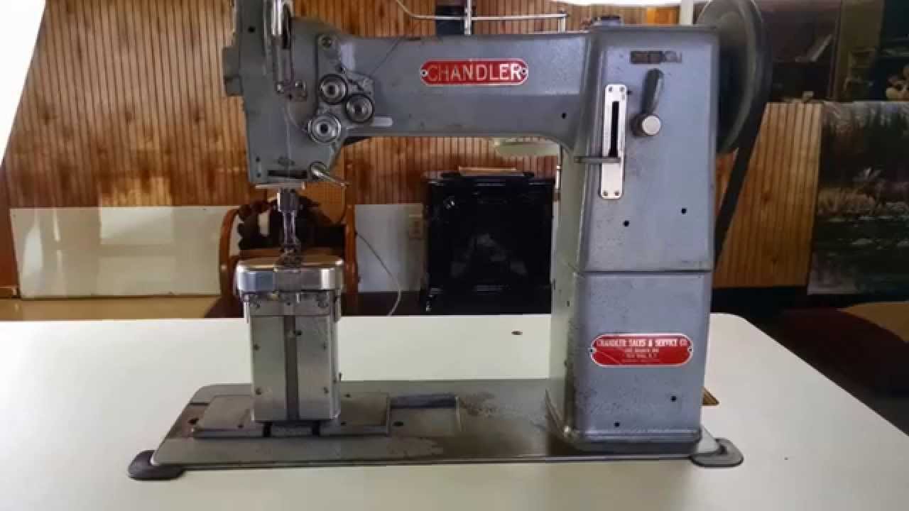 Chandler 55 Post Bed  Double Needle Split Bar w Center Guide Foot