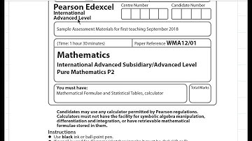 Important Mathematics P2 sample Paper IAL Edexcel