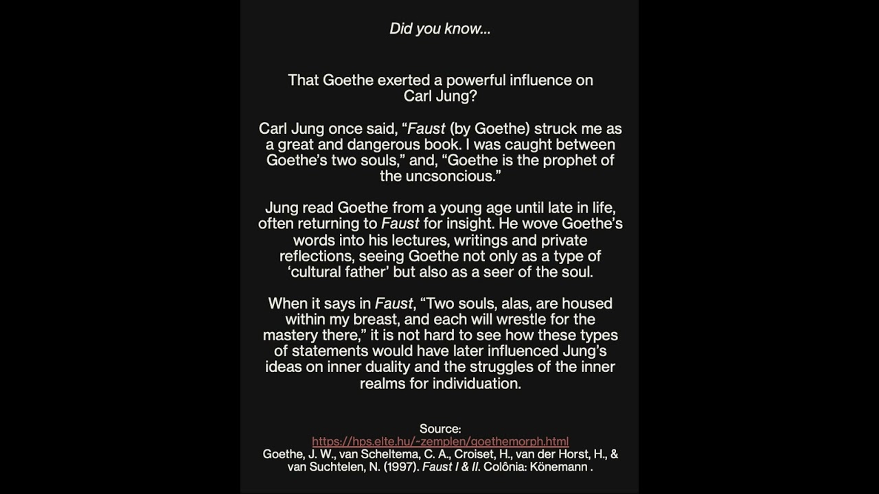 Goethe and His Influence on Carl Jung