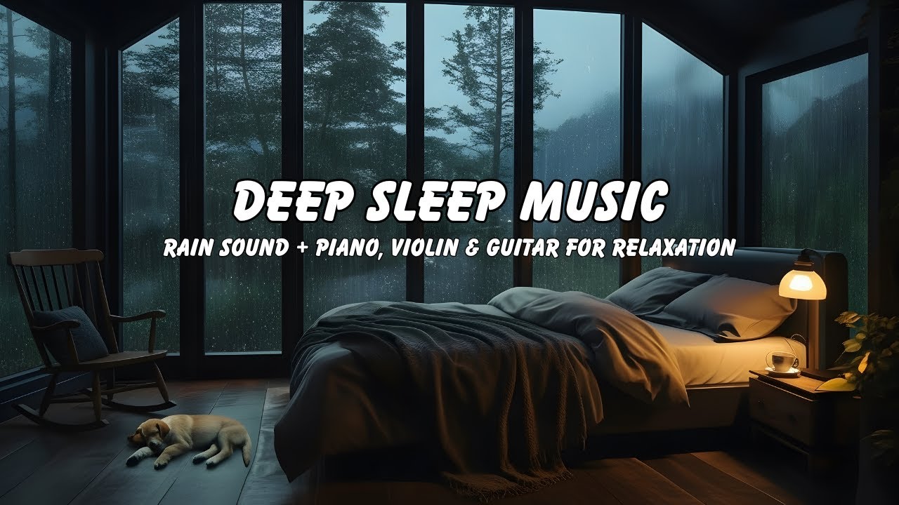 Deep Sleep Music - Cozy Bedroom with Calming Rain and Piano Music to Help You Relax and Fall Asleep