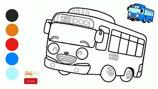 Drawing and coloring the little bus tayo || Learn for kids screenshot 5