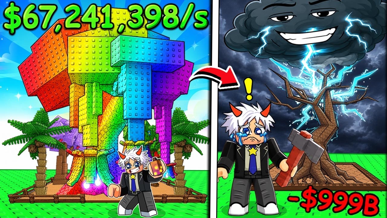 BI HUỲNH BỊ SÉT ĐÁNH 7749 LẦN ĐỂ TRỒNG CÂY TO NHẤT THẾ GIỚI ROBLOX