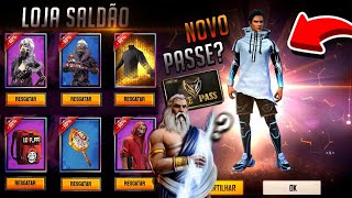 AMANHÃ! NOVA LOJA SALDÃO COM SOMBRA ROXA, ITENS DA PARCERIA DE GRAÇA E PASSE DOS DEUSES? - FREE FIRE