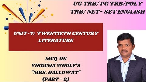 MCQ ON VIRGINIA WOOLF