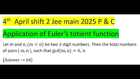 Let m and n,(m n) be two 2-digit numbers. Then the total numbers of pairs ( m,n ), such that gcd(m,n