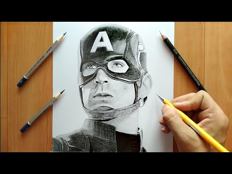Captain America pencil sketch | Marvel art drawings, Captain america sketch,  Kpop drawings