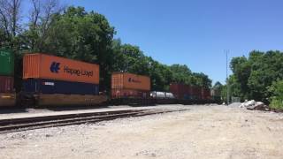 Ns sd70ace leads a double stack train in waddy ky