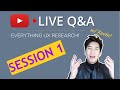 How Much Do UX Researchers Make? EVERYTHING UX RESEARCH - Live Q&A Session 1 w/ Kevin