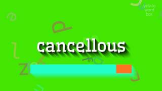 CANCELLOUS NASIL OKUNUYOR?  #ipeksi (HOW TO PRONOUNCE CANCELLOUS? #cancellous)