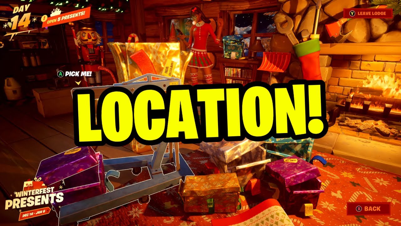 FORTNITE SECRET PRESENT LOCATION! (WHERE IS THE 15th PRESENT IN FORTNITE?)