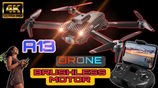 A13 Drone Powerful Brushless Motor Dual Camera Dual Battery Gimbal Camera Complete Detailed Unboxing
